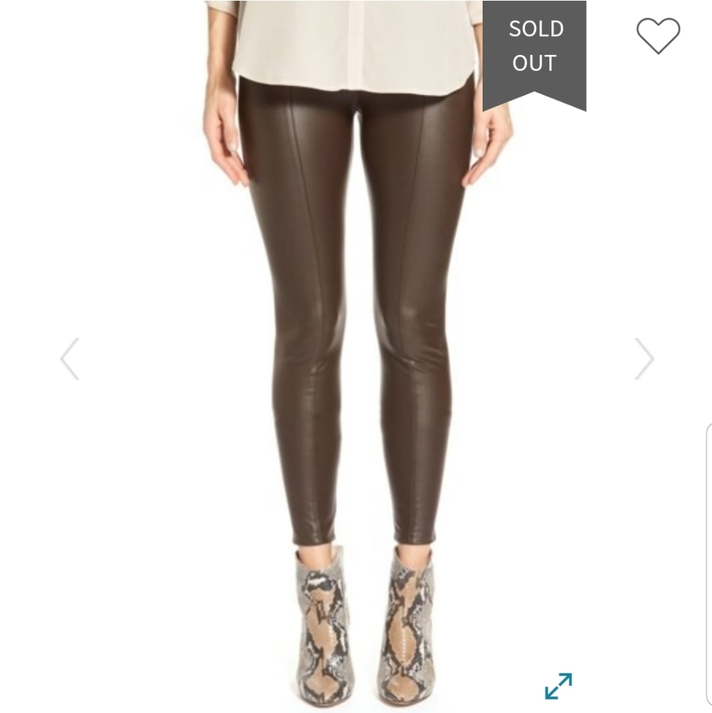 Lysee Brown Faux Leather Leggings